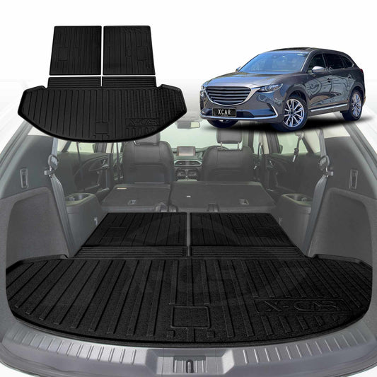 Boot Liner for Mazda CX-9 CX9 2016-2025 Heavy Duty Cargo Trunk Mat Luggage Tray Boot Liner for Mazda CX-9 CX9 2016-2025 Heavy Duty Cargo Trunk Mat Luggage Tray 3 Pcs Version