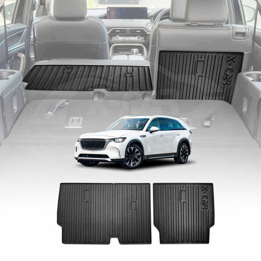 3D All Weather Back Seat Protector for Mazda CX-90 CX90 2023-2025 Heavy Duty Car Seats Kick Mats Cover