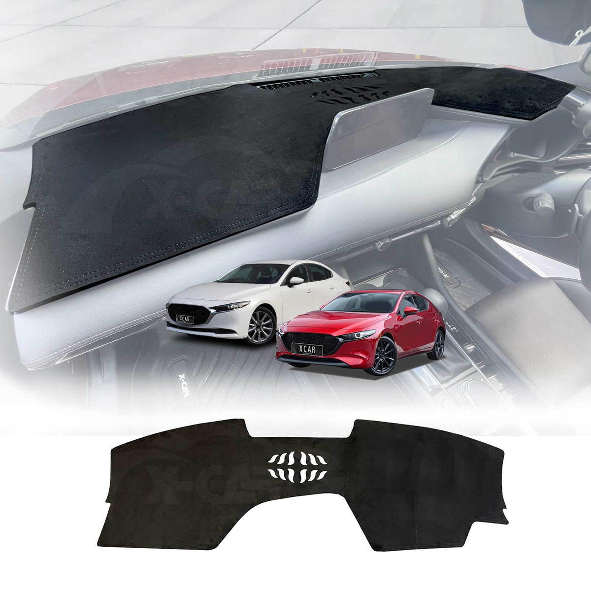 Dash Mat for Mazda 3 BP Series Hatch Sedan 2019-Onwards Non-HUD Non-Slip Microfiber Pad Cover Interior Accessories