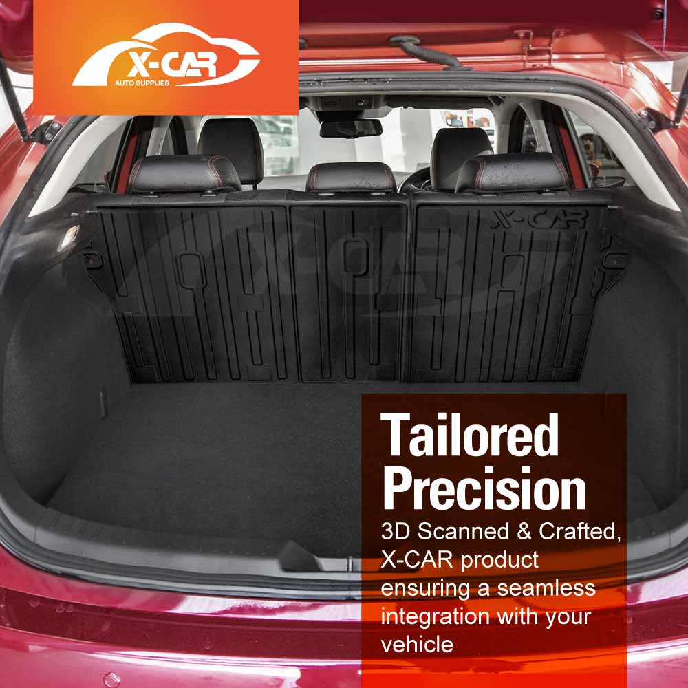 Floor Mats Boot Liner Set for Mazda 3 Hatch BP Series 2019-Onwards All Weather Heavy Duty Car Trunk Cargo Kick Back Seat Protector Cover