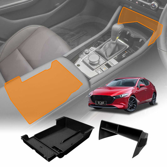 Centre Console Armrest Organizer Tray Set for Mazda 3 BP Series Hatch Sedan 2019-Onwards Storage Box Accessories