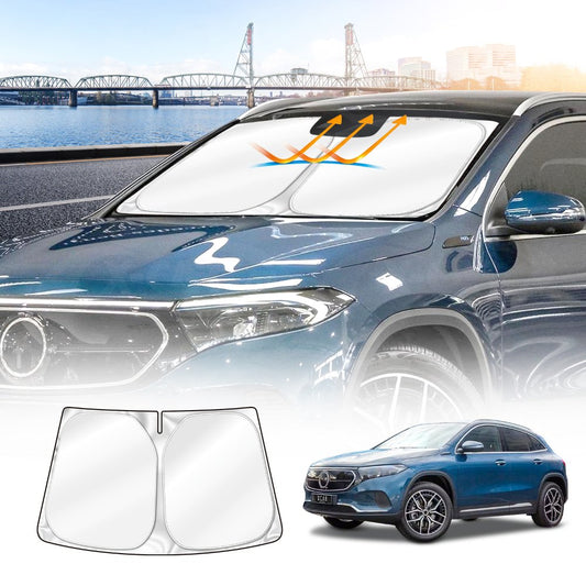 WindScreen Sun Shade for Mercedes-Benz EQA H243 Series 2021-Onwards Blocks UV Rays Foldable Custom Wind Screen Sun Visor Protector