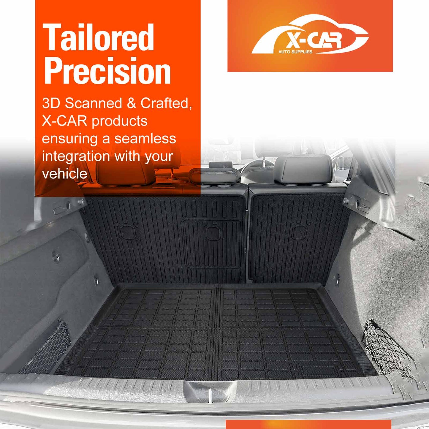 Boot Liner Kick Mats Set for Mercedes Benz GLA Class 2014-2019 All Weather Heavy Duty Cargo Car Trunk Back Seat Protector