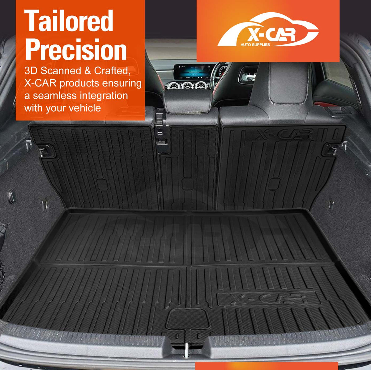 Floor Mats Boot Liner Set for Mercedes-Benz A-Class W177 Hatch 2018-Onwards All Weather Heavy Duty Cargo Kick Back Seat Protector Cover