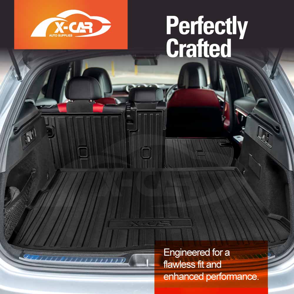 Boot Liner Set for Mercedes-Benz GLC Class X254 2022-Onwards All Weather Heavy Duty Car Trunk Back Seat Protector Cargo Kick Mats