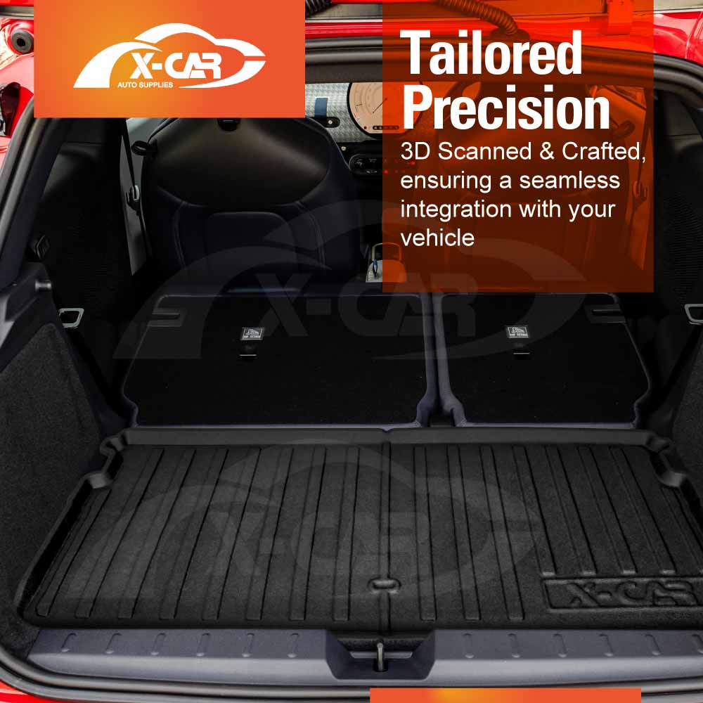 Boot Liner Set for Mini Cooper 3 Door 2024-Onwards Upper Level All Weather Heavy Duty Car Trunk Cargo Kick Mats Back Seat Protector