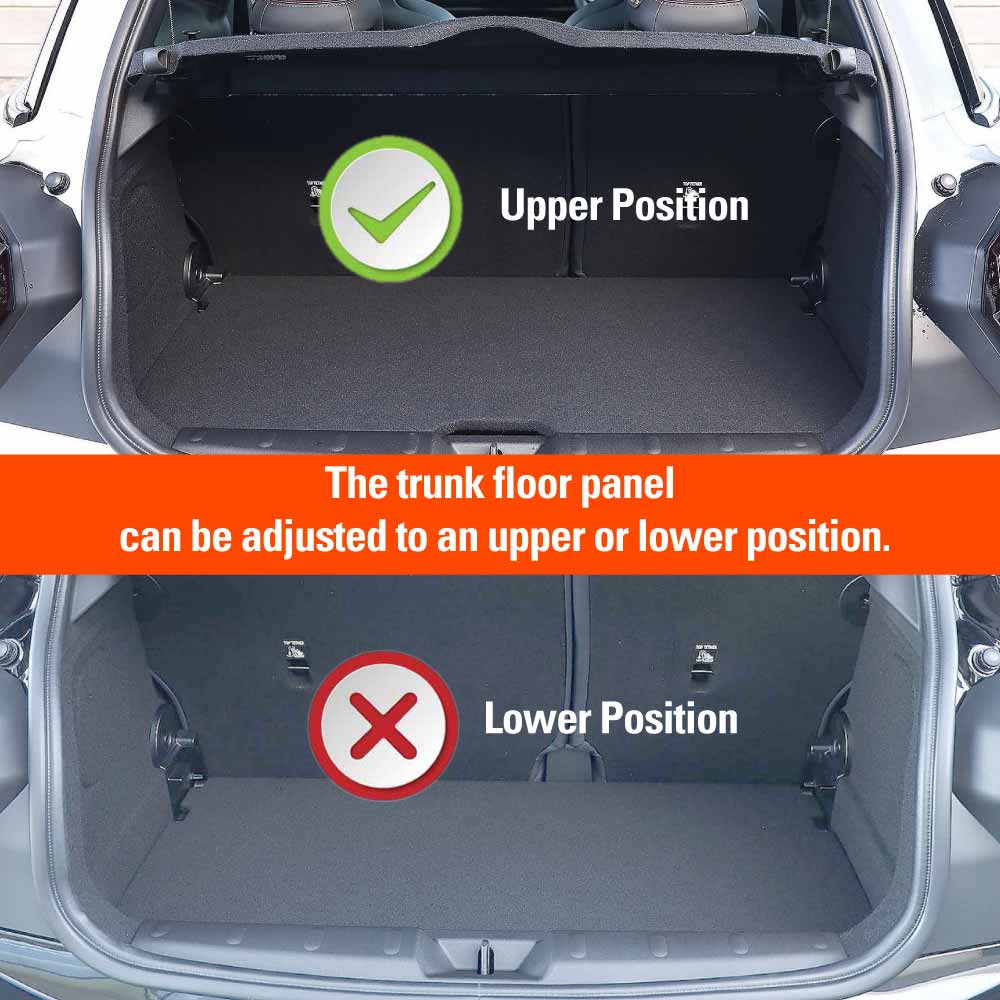 Floor Mats Boot Liner Set for Mini Cooper 3 Door J01 Series 2024-Onwards Upper Level Heavy Duty All Weather Car Cargo Kick Back Seat Cover