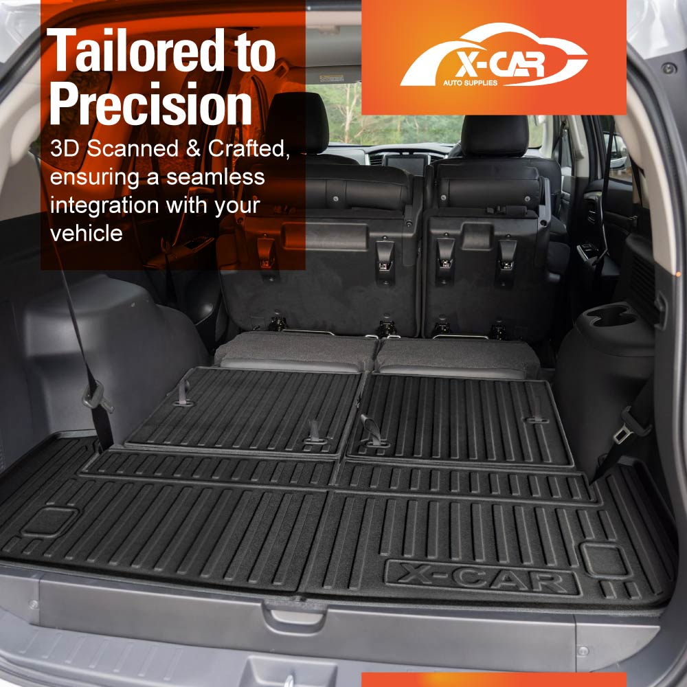 3D Floor Mats Boot Liner Set for Mitsubishi Pajero Sport 7 Seater 2015-2025 All Weather Heavy Duty Cargo Car Trunk Luggage Tray