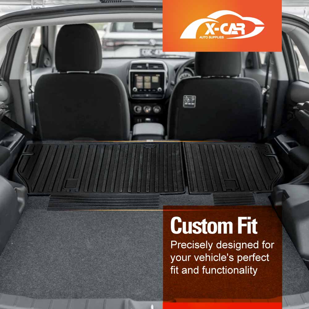 Floor Mats Boot Liner Set for Mitsubishi ASX 2010-2025 All Weather Heavy Duty Cargo Kick Mats Back Seat Protector Cover