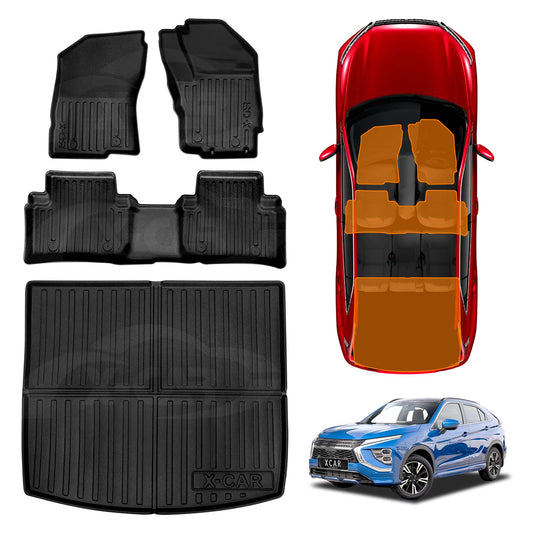 3D Boot Liner Cargo Floor Mats Carpet for Mitsubishi Eclipse Cross 2021-2025 Heavy Duty Car Mats Cover