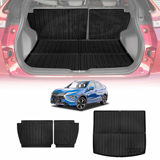 Boot Liner Set for Mitsubishi Eclipse Cross 2021-Onwards All Weather Heavy Duty Car Trunk Back Seat Protector Cargo Kick Mats