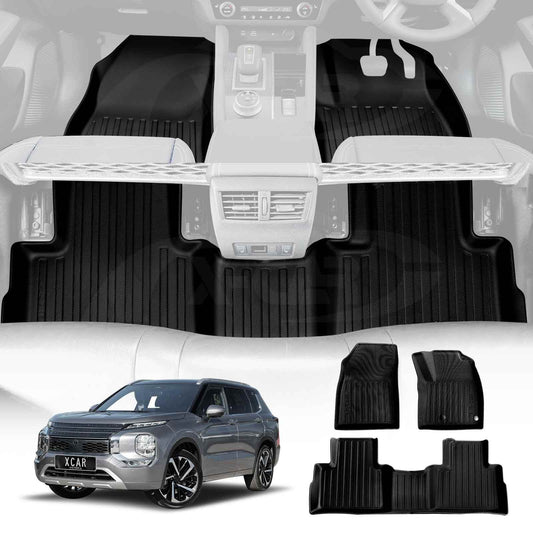 3D All-Weather TPE Floor Mats for Mitsubishi Outlander 2021-2025 Heavy Duty Customized Car Floor Liners Full Set Carpet