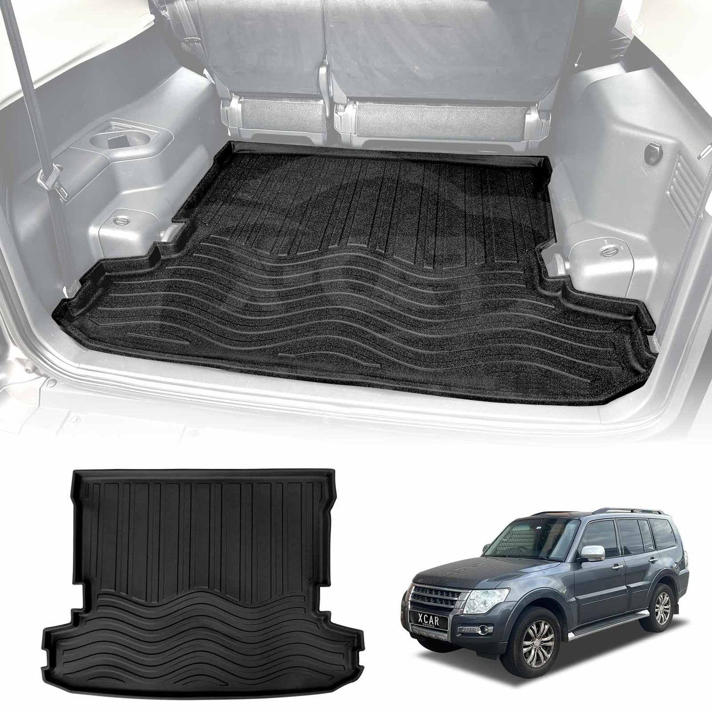 Heavy Duty Cargo Mat Boot Liner for Mitsubishi Pajero 2006 2007 2008 2009 2010 2011 2012 2013 2014 2015 2016 2017 2018 2019 2020 2021 2022