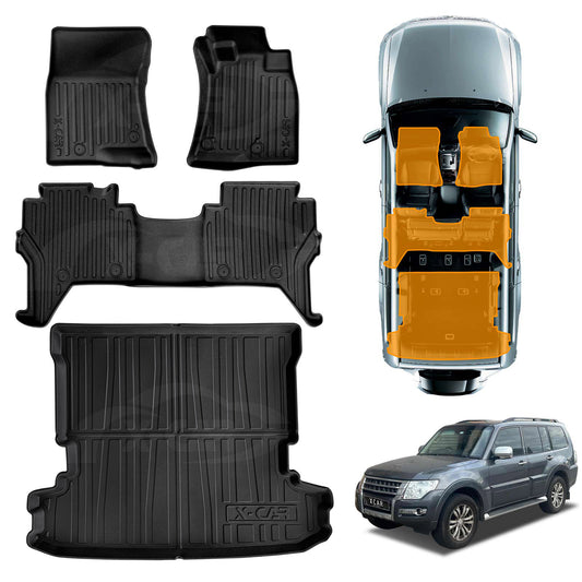 3D Floor Mats Boot Liner for Mitsubishi Pajero 2006-2022 All Weather Heavy Duty Cargo Car Trunk Luggage Tray