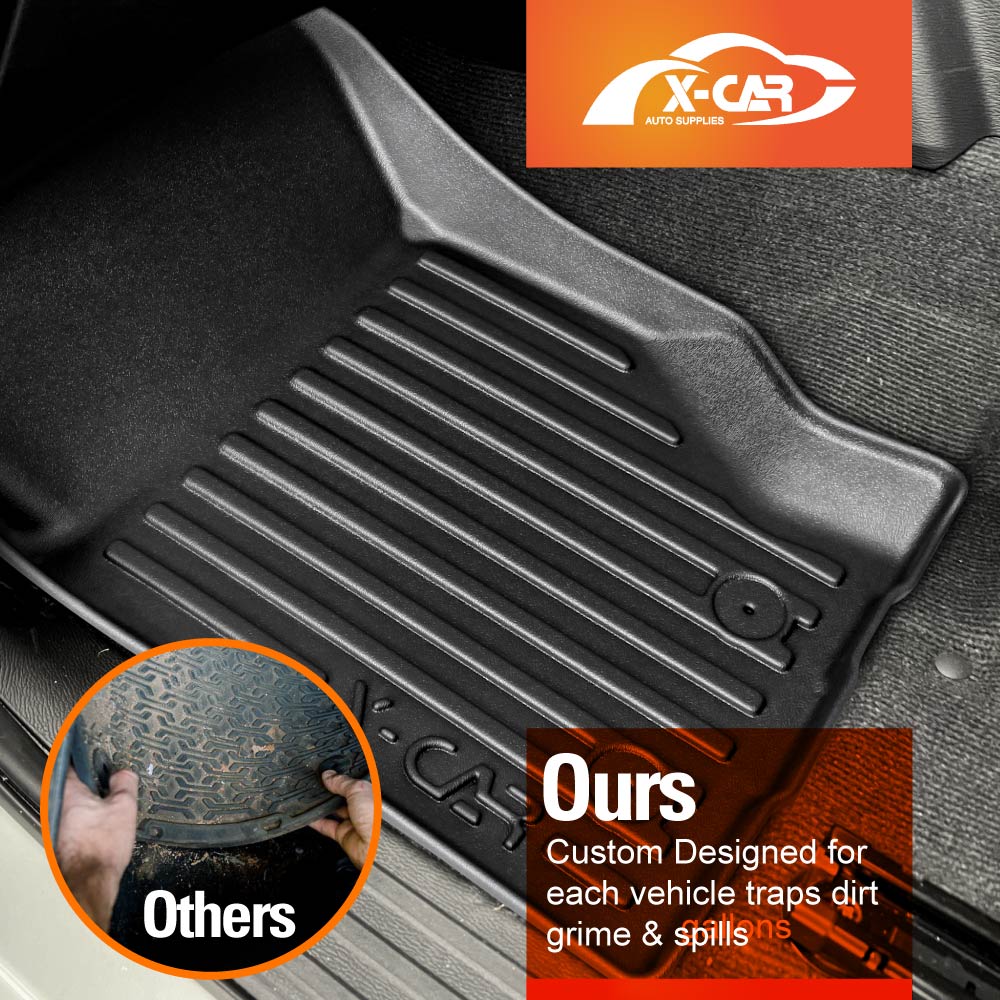 3D Floor Mats Tub Liner for Mitsubishi Triton MV Double Cab 2024-Onwards With Plastic Tub All Weather Heavy Duty Cargo Car Trunk Luggage Tray