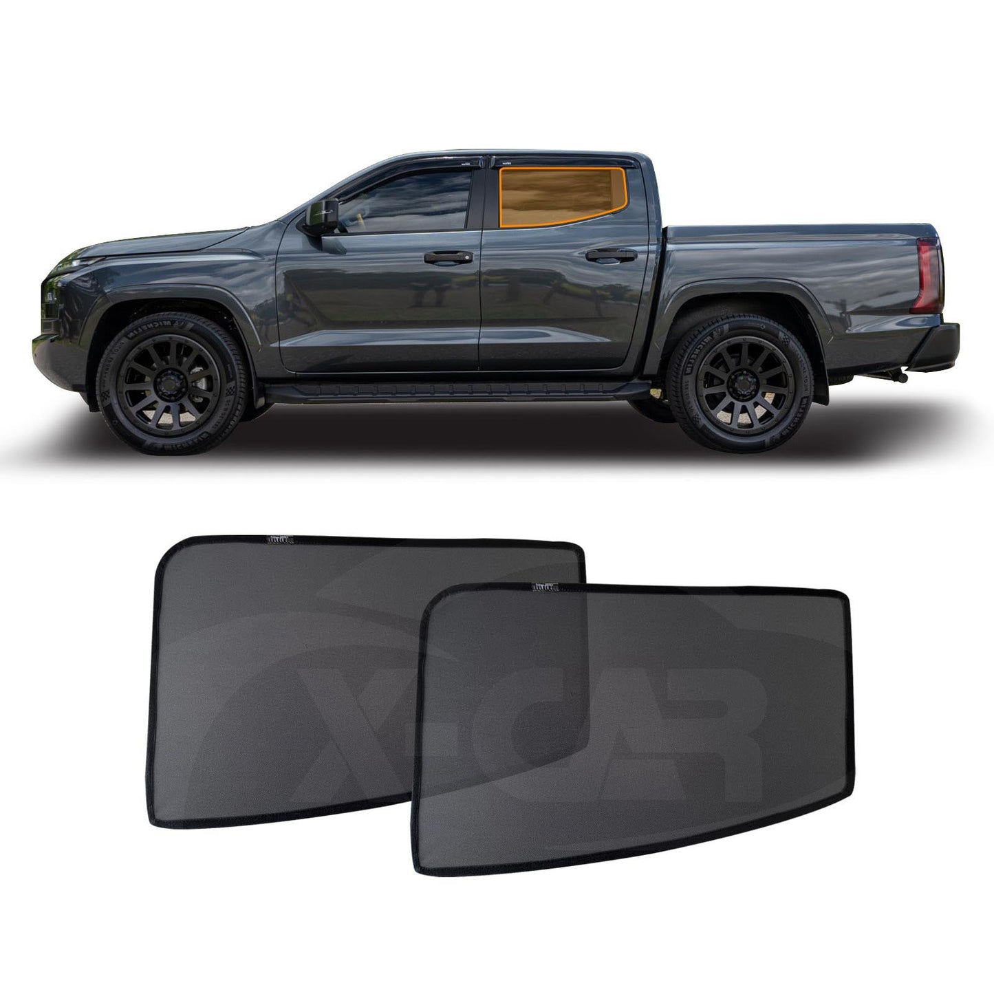 Rear Window Sun Shade for Mitsubishi Triton MV Double Cab 2024-Onwards UV Protection Car Sunshade Blind Mesh