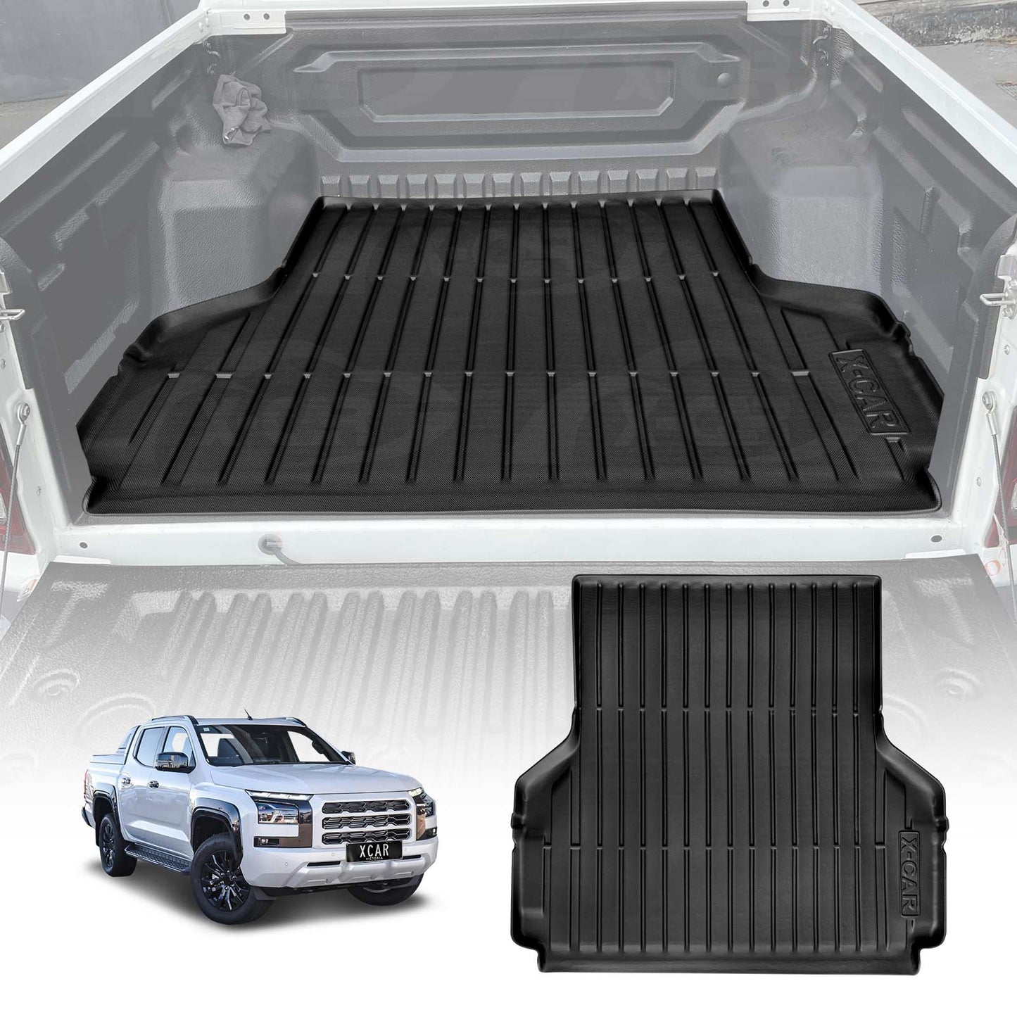 Tub Liner for Mitsubishi Triton MV Double Cab 2024-Onwards With Plastic Tub Heavy Duty All Weather Cargo Trunk Mat Luggage Tray