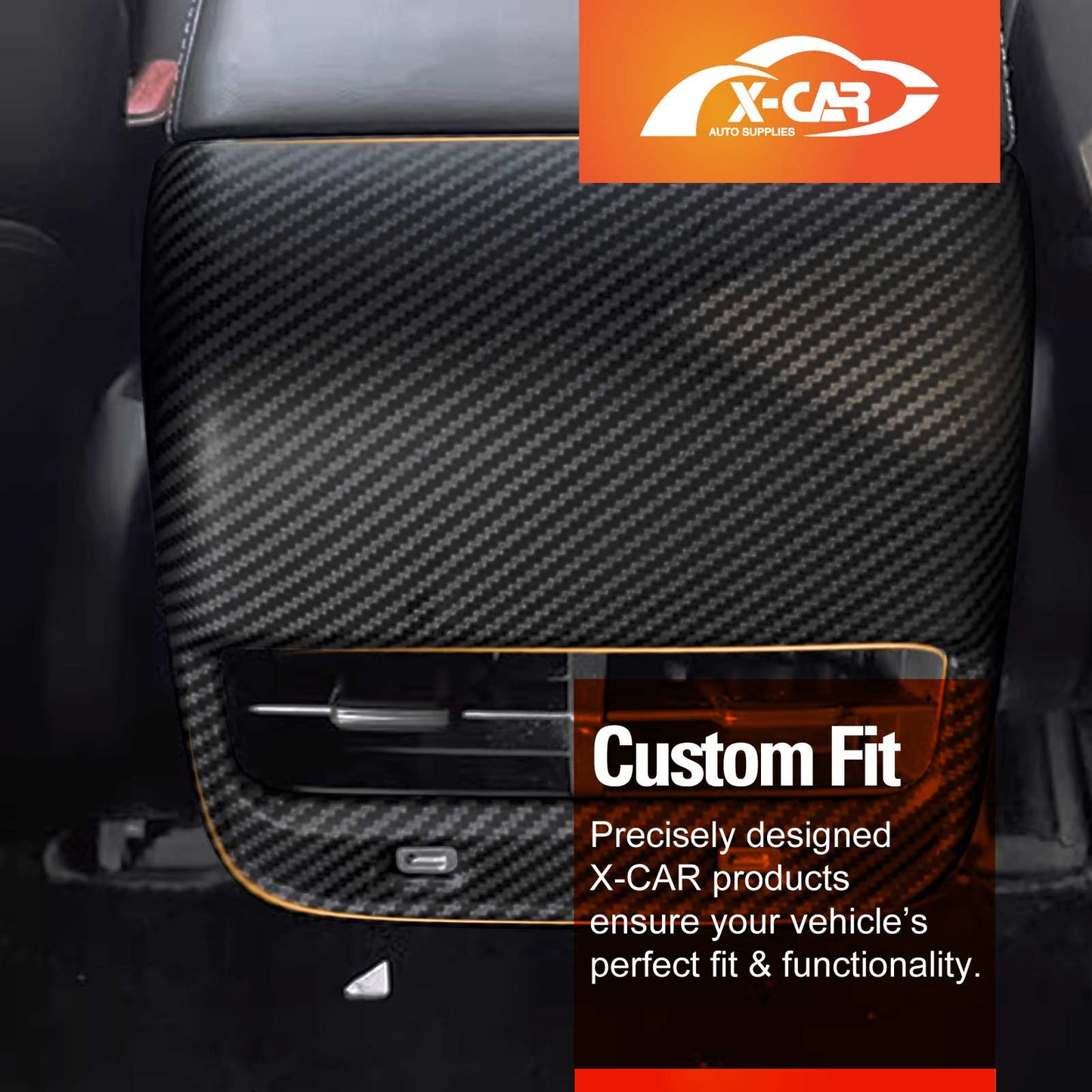Tesla Model 3 2017-2023 and Model Y 2021-2025 Armrest Pad Rear Air Condition Vent Covers Matte Carbon Fiber Style Interior Protection Accessories