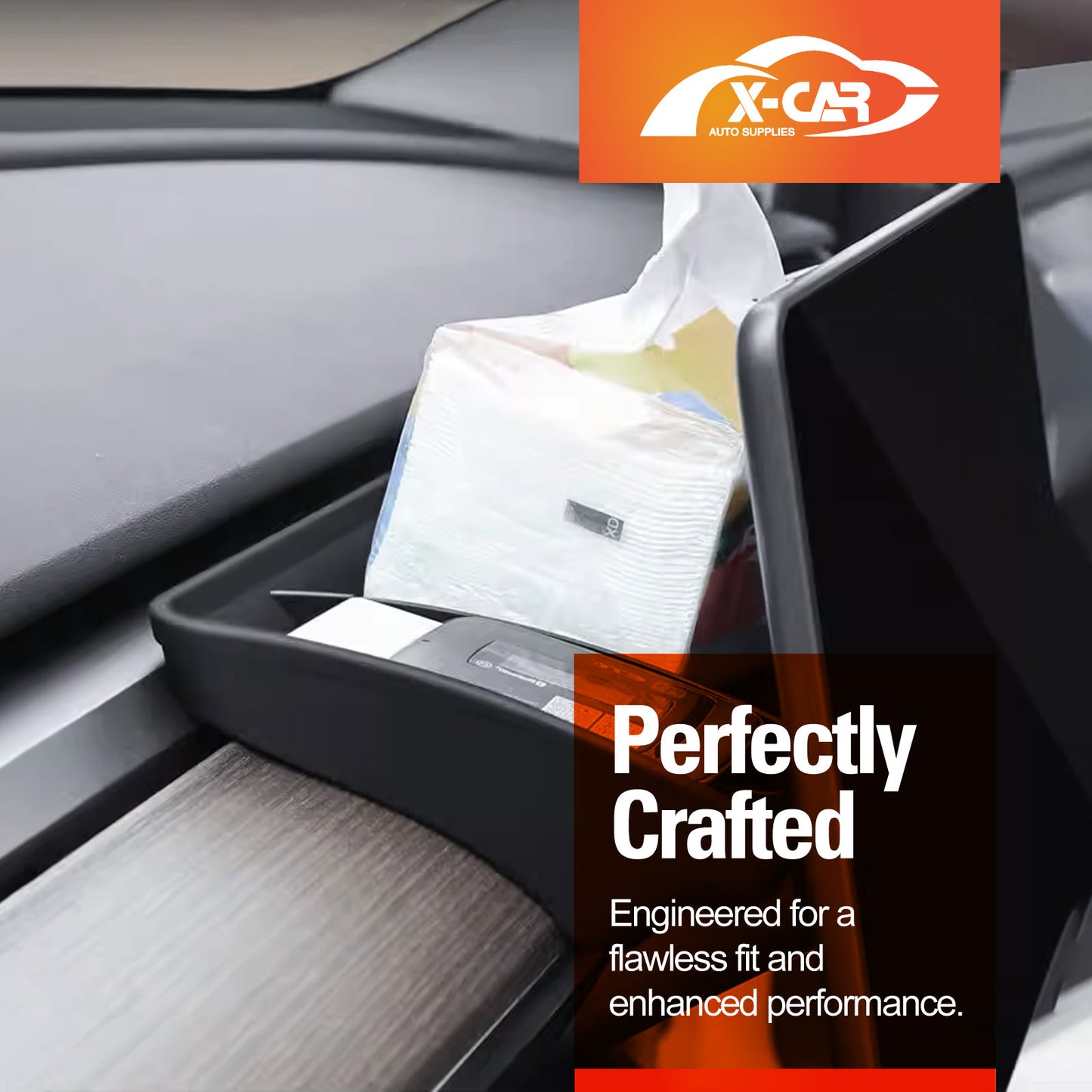 Tesla Model 3 2017-2023 and Model Y 2021-2025 Center Screen Console Dash Tray Organizer Hidden Storage Car Tissue Sunglasses Holder