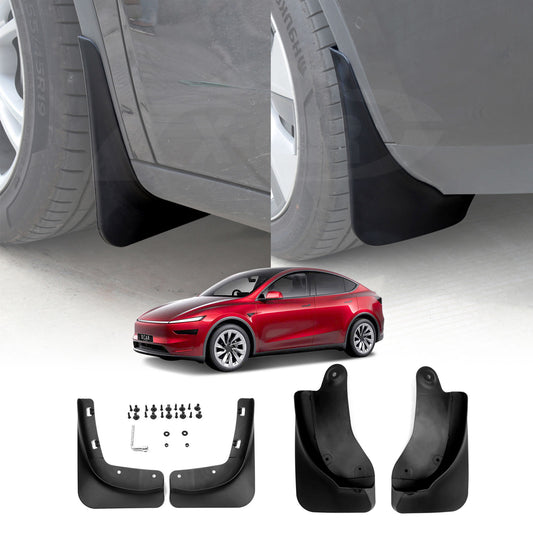 Mud Flaps Splash Guards for Tesla Model Y Juniper 2025-Onwards Medium Edge PP Version Mudguard Fender Front and Rear Set of 4