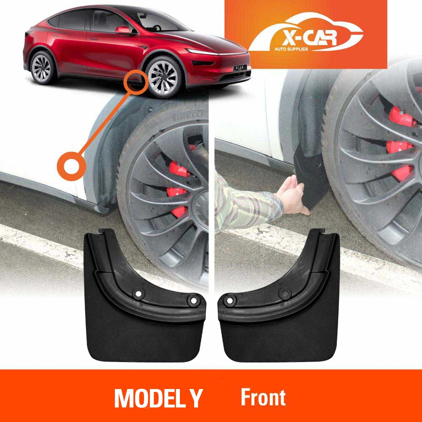 Mud Flaps Splash Guards for Tesla Model Y Juniper 2025-Onwards Long Edge Mudguard Fender Front and Rear Set of 4