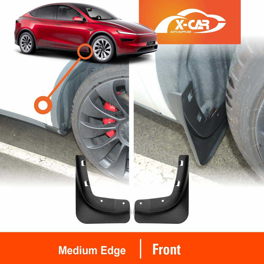 Mud Flaps Splash Guards for Tesla Model Y Juniper 2025-Onwards Medium Edge PP Version Mudguard Fender Front and Rear Set of 4