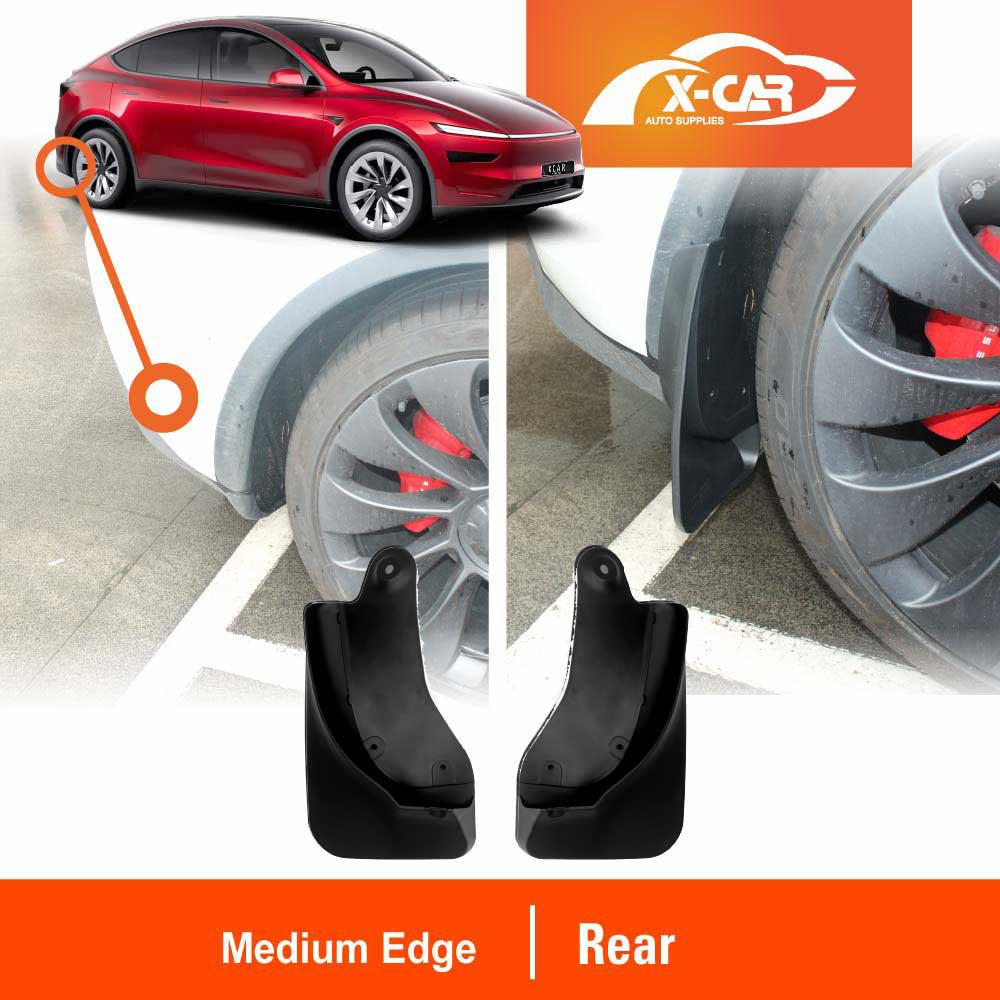 Mud Flaps Splash Guards for Tesla Model Y Juniper 2025-Onwards Medium Edge PP Version Mudguard Fender Front and Rear Set of 4