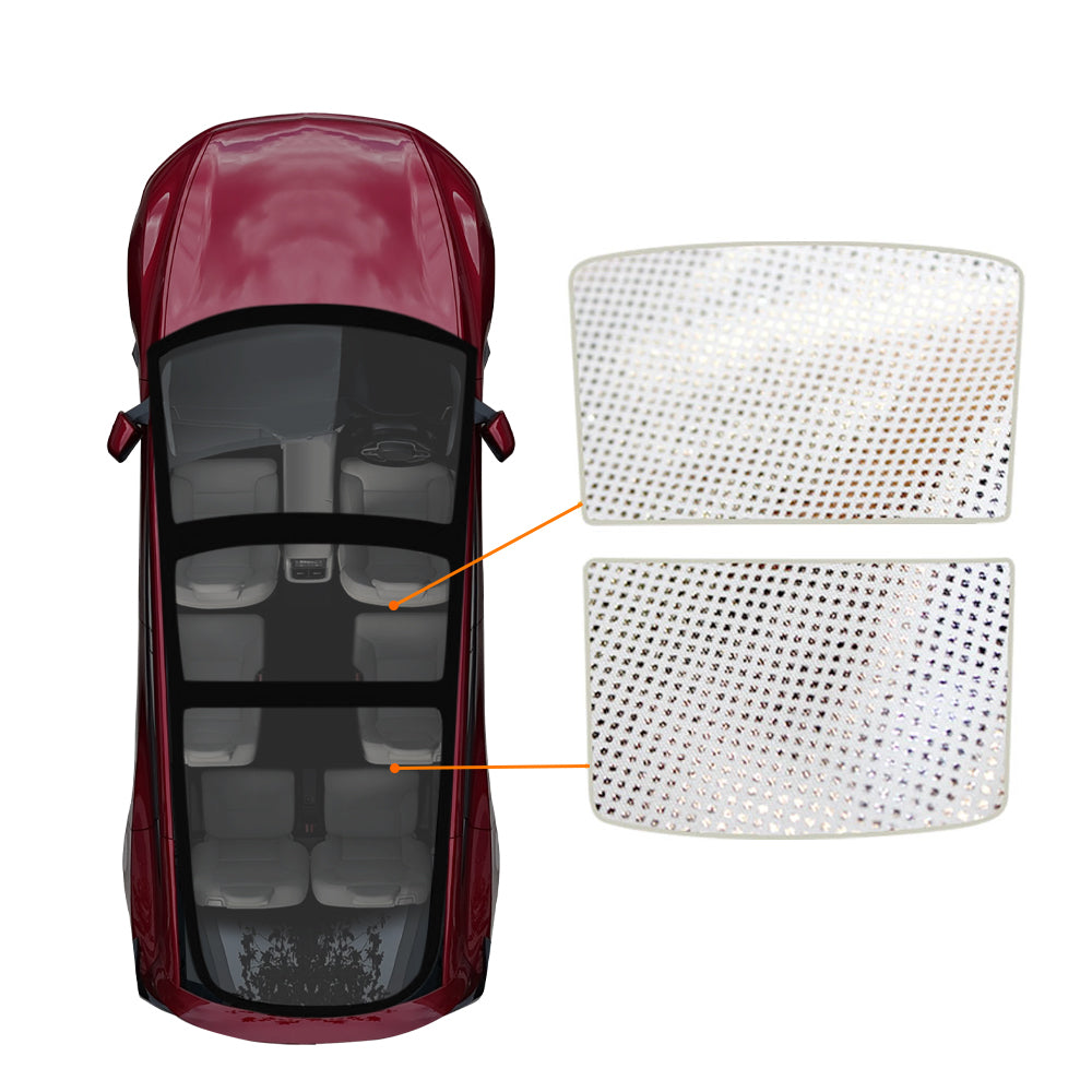 Glass Roof Sunshade Mesh for Tesla Model Y L 6-Seat 2026-Onwards Sunroof Sun Blind Shade UV Heat Insulation Film (White)