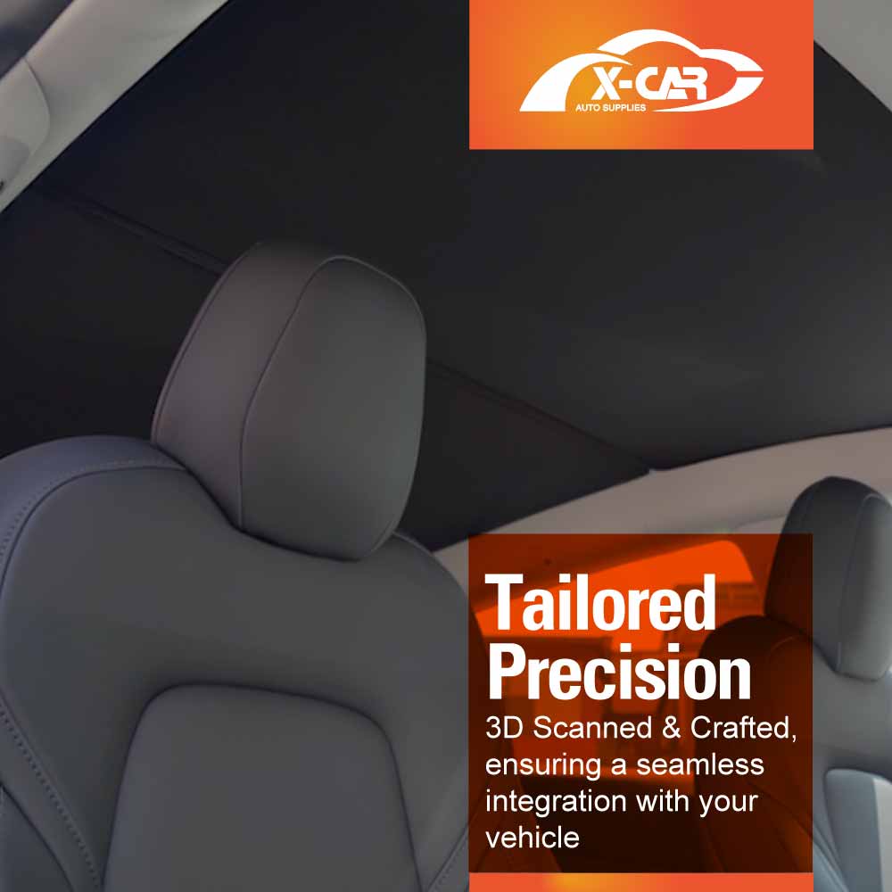 Glass Roof Sunroof Mesh for Tesla Model Y Juniper 2025-Onwards Sun Blind Shade Sunshade with UV Heat Insulation Film (Black)