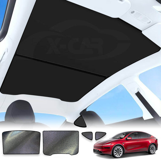 Glass Roof Sunroof Mesh for Tesla Model Y Juniper 2025-Onwards Sun Blind Shade Sunshade with UV Heat Insulation Film (Black)