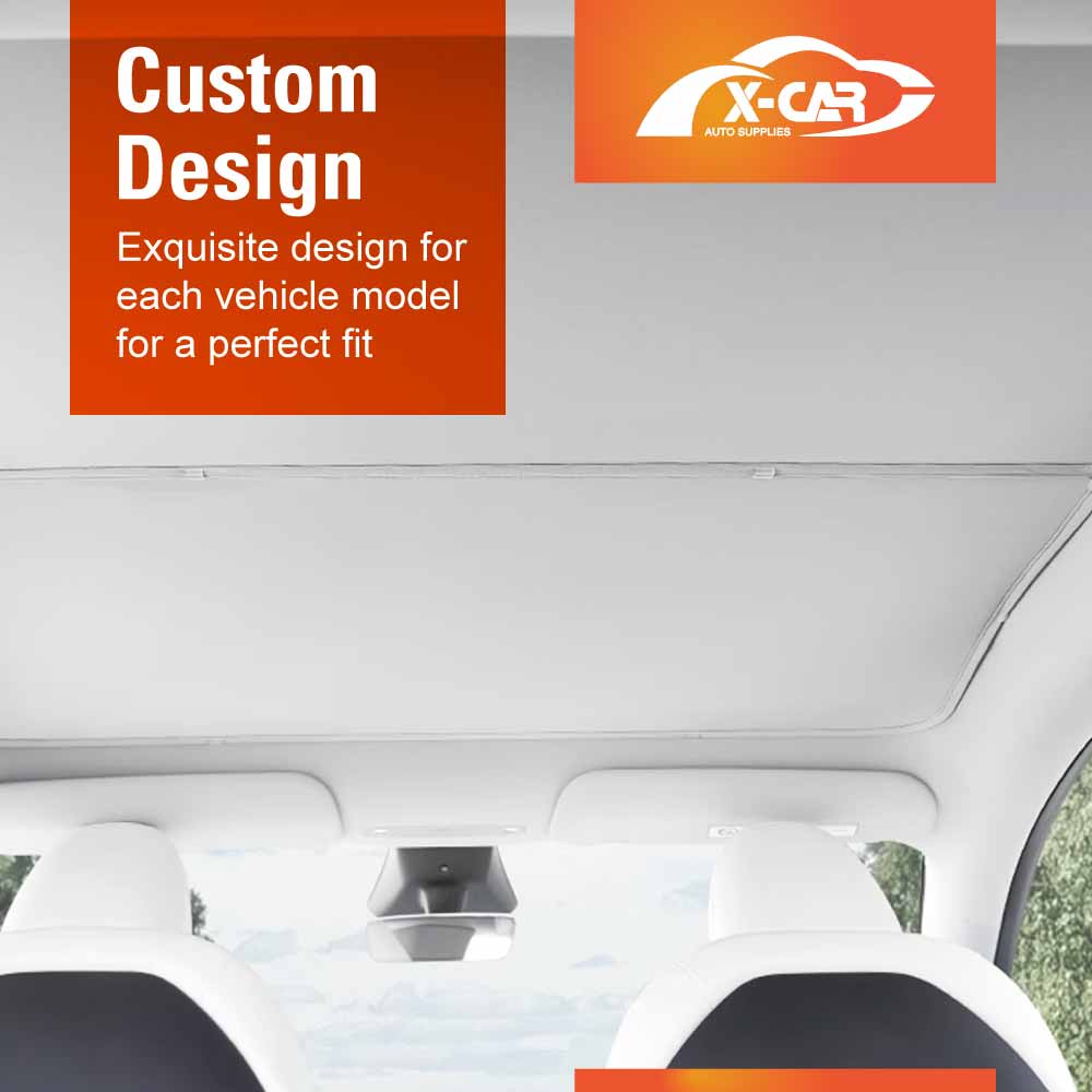 Glass Roof Sunroof Mesh for Tesla Model Y Juniper 2025-Onwards Sun Blind Shade Sunshade with UV Heat Insulation Film (White)