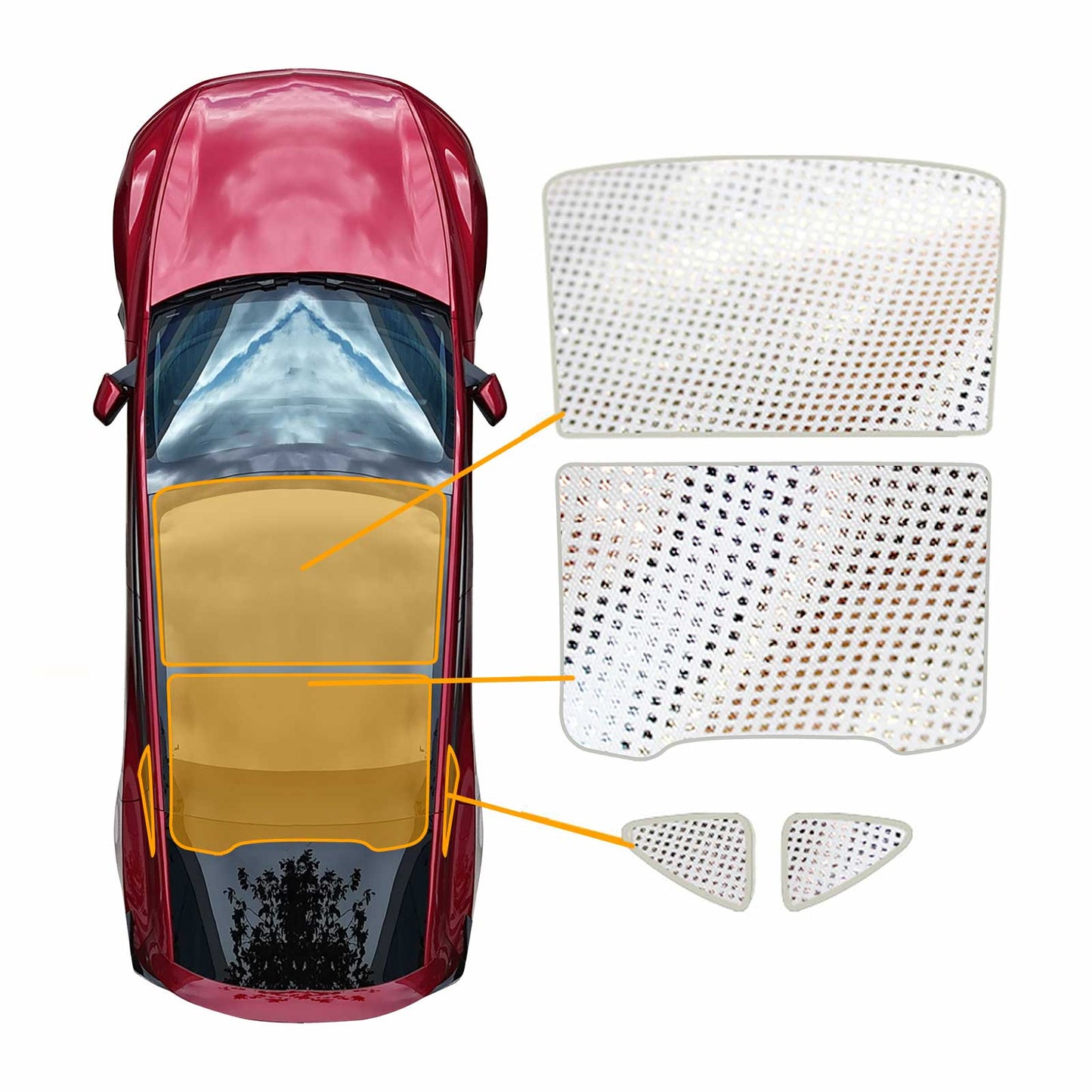 Glass Roof Sunroof Mesh for Tesla Model Y Juniper 2025-Onwards Sun Blind Shade Sunshade with UV Heat Insulation Film (White)