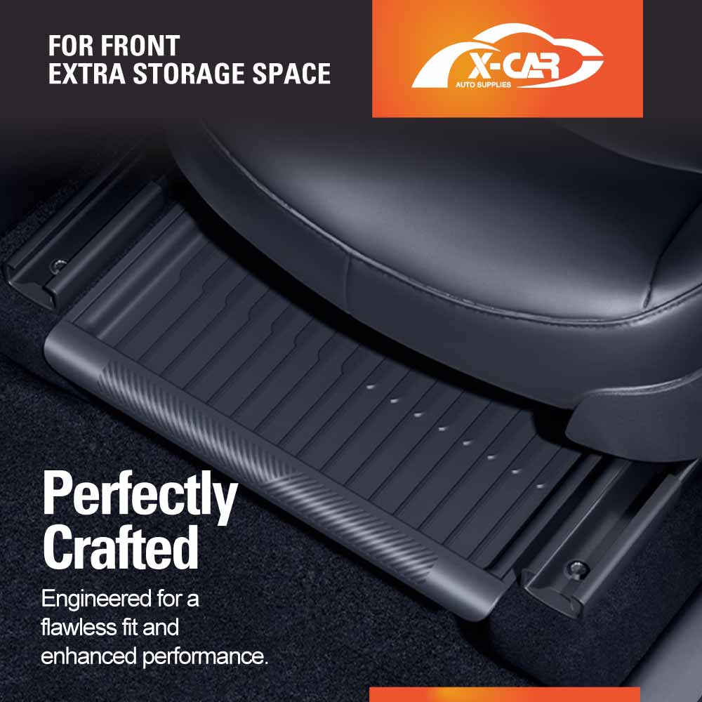 Car Under Seat Storage Box for Tesla Model Y 2022-2025 Front Seats Organizer Tray Flocking