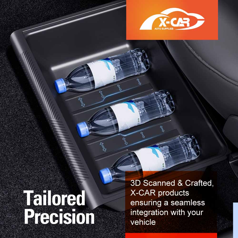 Car Under Seat Storage Box for Tesla Model Y 2022-2025 Front Seats Organizer Tray Flocking