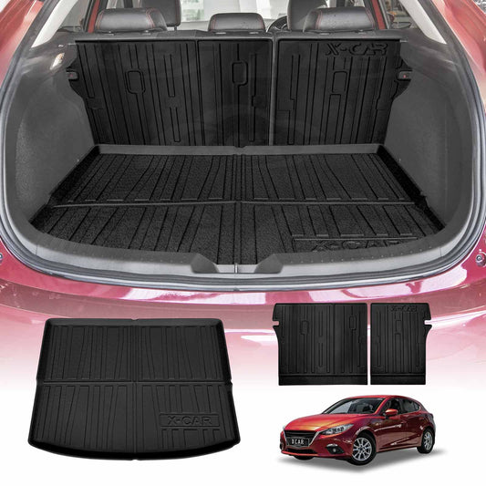 Boot Liner Set for Mazda 3 Hatchback BN BM 2014-2019 All Weather Heavy Duty Car Trunk Back Seat Protector Cargo Kick Mats