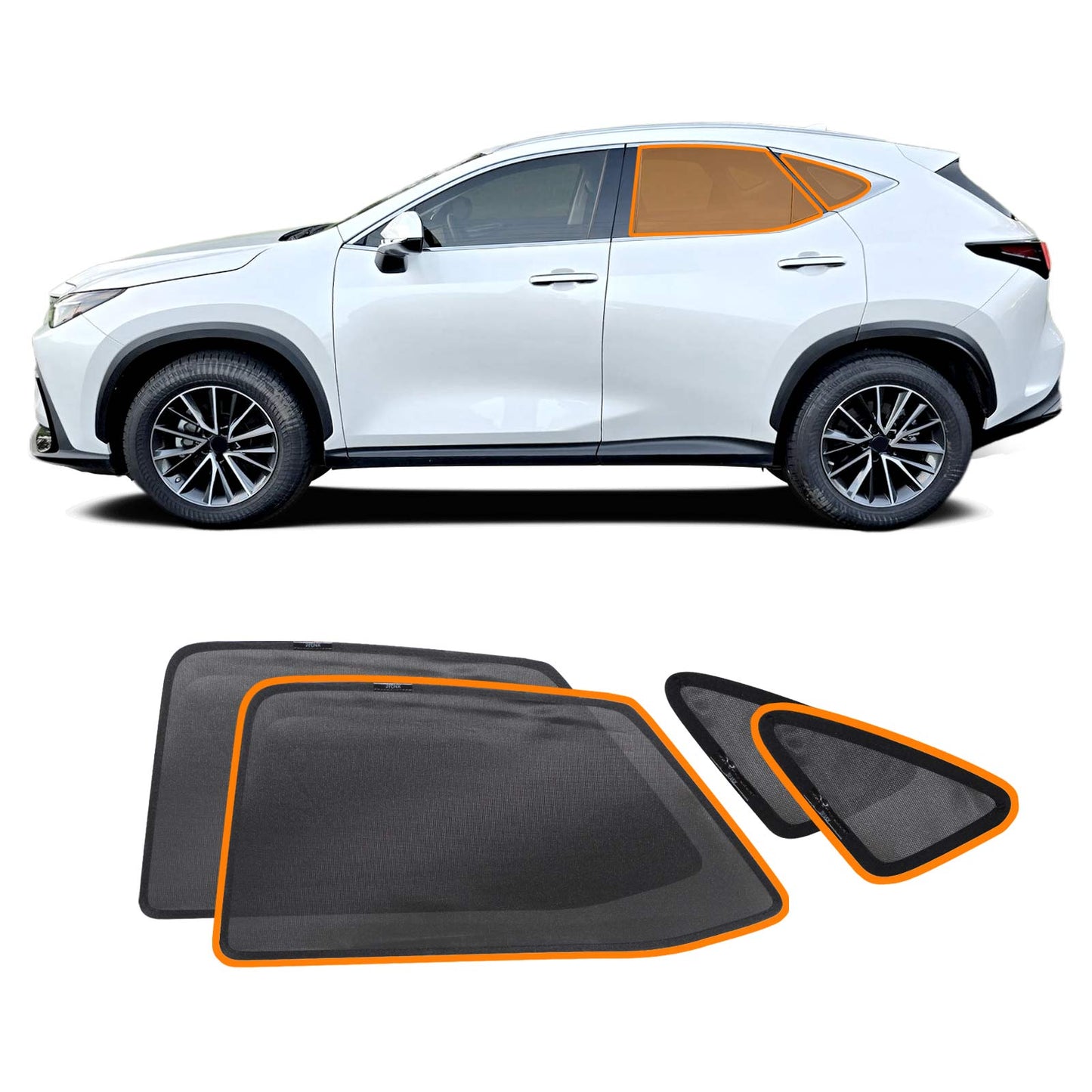 Port Rear Window Sun Shade for Lexus NX Series NX250 NX350 NX350h NX450h 2022-2025 Car Sun Blind Mesh