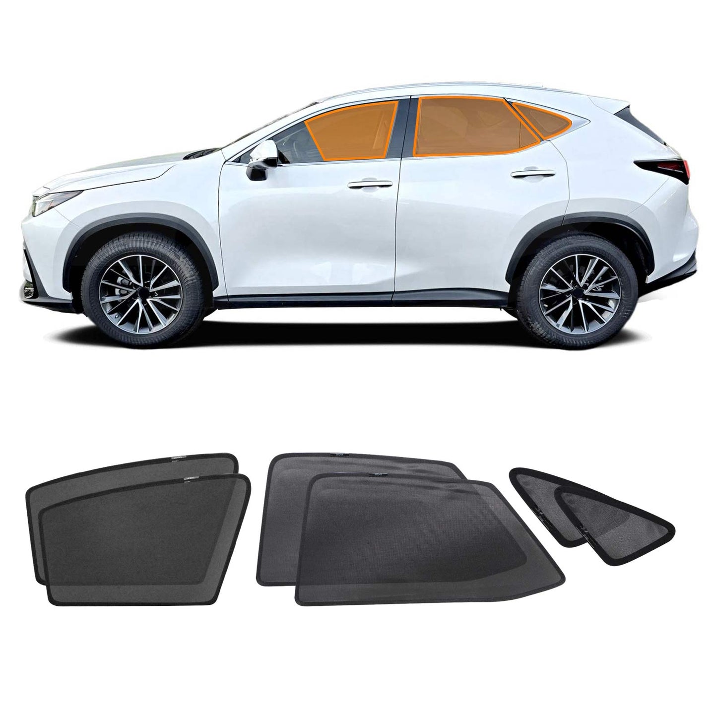 Car Window Sun Shade for Lexus NX Series NX250 NX350 NX350h NX450h 2022-2025 Sun Blind Mesh Rear Side