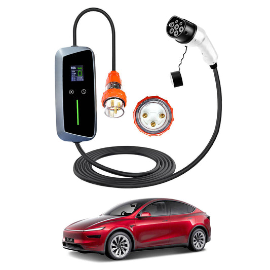 Type 2 Portable EV Charger 32 Amp 7KW 3 Pin 5 Meters for Tesla Model Y L 6-Seat 2026-Onwards