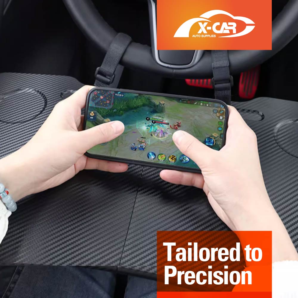 Foldable Table Tray for Tesla Model Y Juniper 2025-Onwards Carbon Fibre Style Workstation Desk Interior Accessories