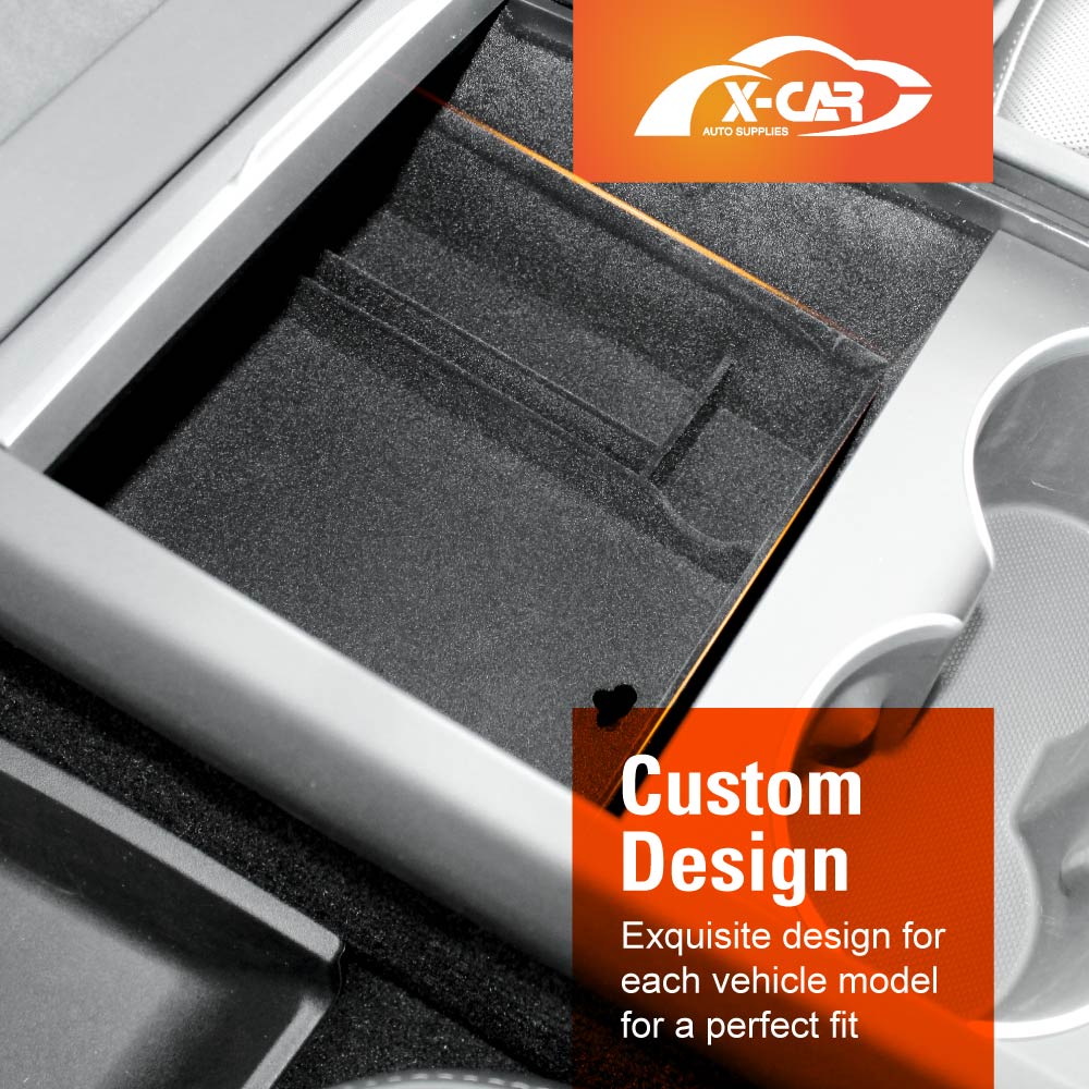 Centre Console Front Organizer Tray for Tesla Model Y Juniper 2025-Onwards with Flocking liner