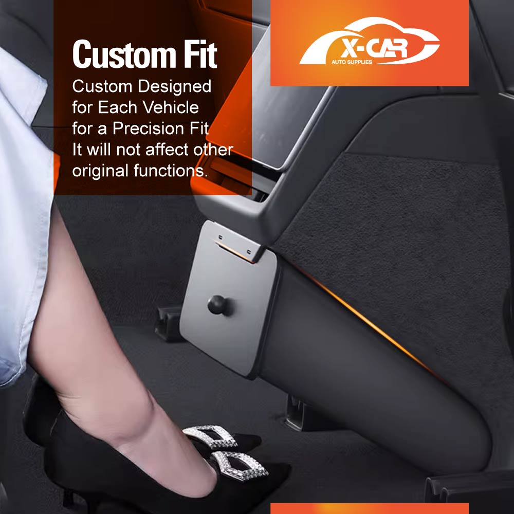 Premium ABS Rear Bin with Magnetic Lid for Tesla Model 3 Highland 2023-2025 Trash Can Interior Car Organizer Accessories