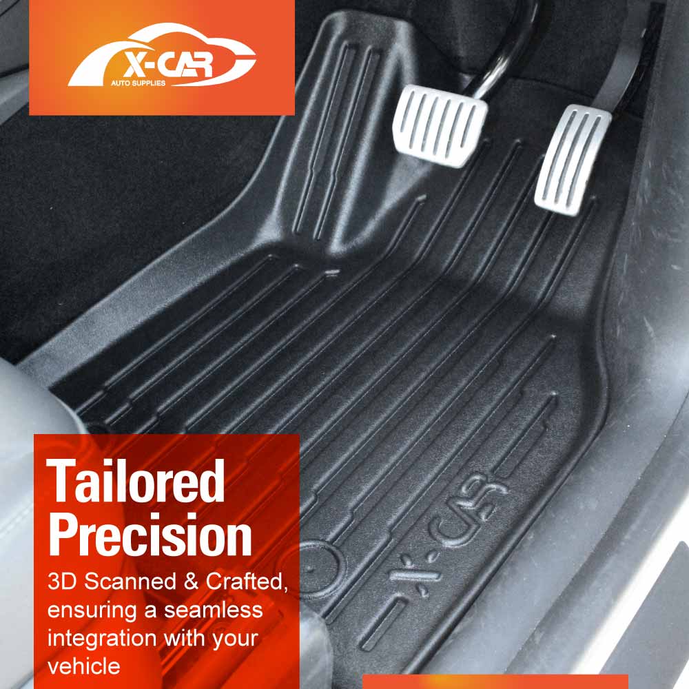 2-In-1 Boot Liners Front Mats Set for Tesla Model Y Juniper 2025-Onwards All Weather Front Toolbox Cargo Car Trunk Interior Cover