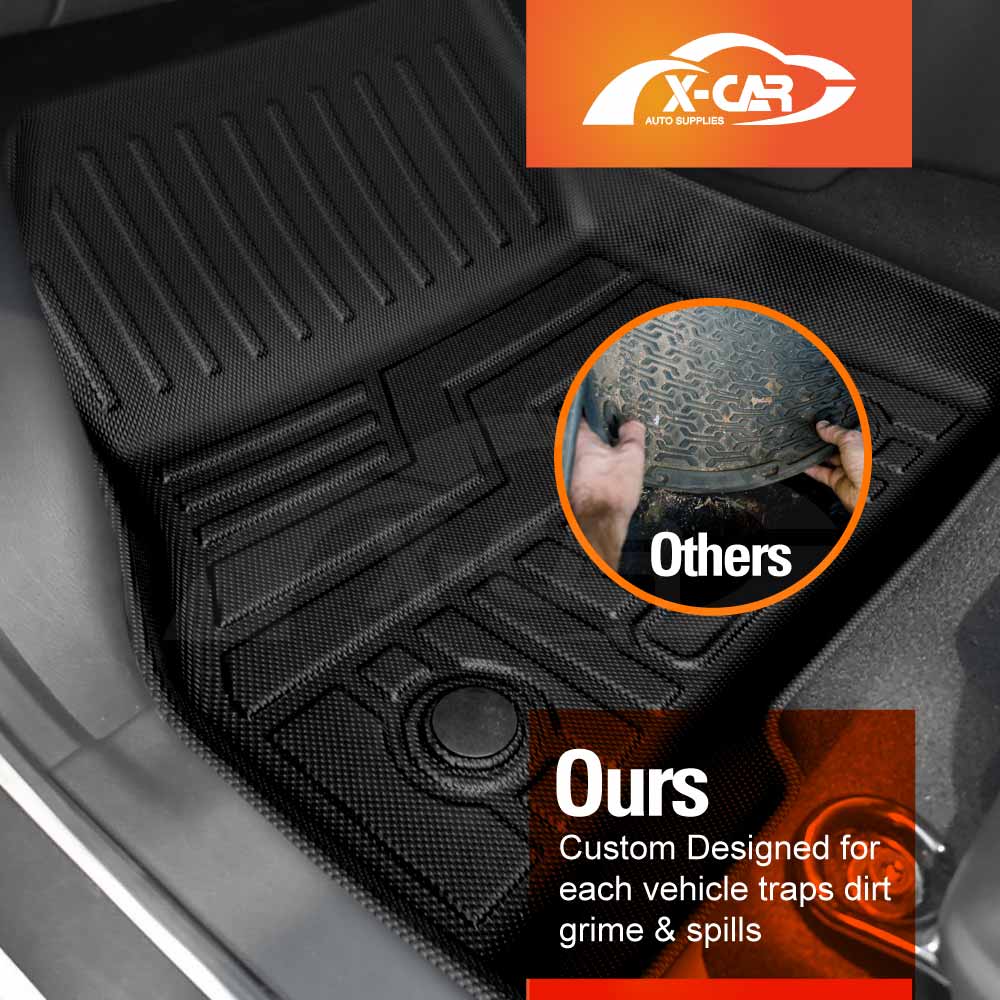 3D Floor Mats Boot Liner Set for Nissan LEAF ZE1 Series 2017-2025 All Weather Heavy Duty Cargo Car Trunk Luggage Tray