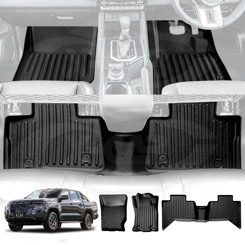 3D Floor Mats for Nissan Navara D27 Series Dual Cab 2026-Onwards Heavy Duty All Weather Car Waterproof Interior Protection Liner Set
