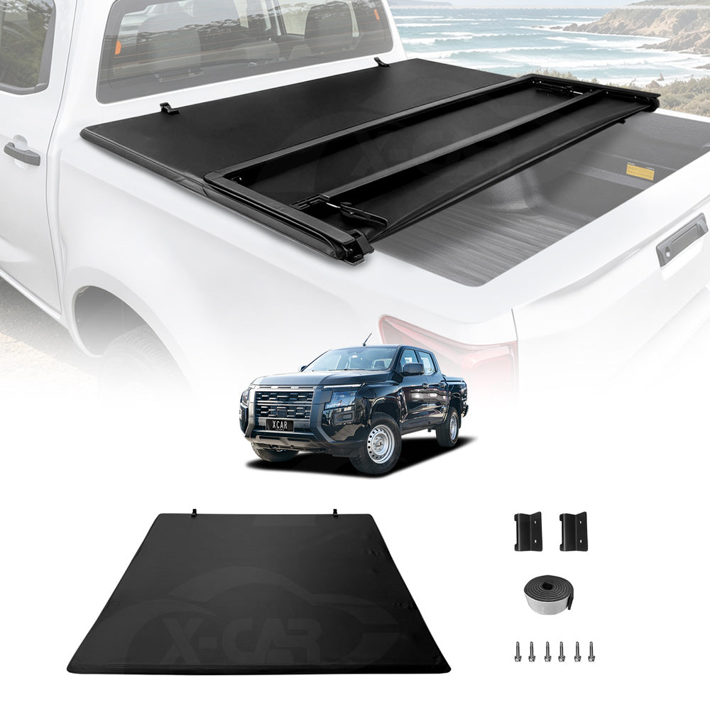 Soft Tonneau Cover for Nissan Navara D27 Series Dual Cab 2026-Onwards Heavy Duty Tri-Fold Ute Tub Truck Cargo Bed Cover