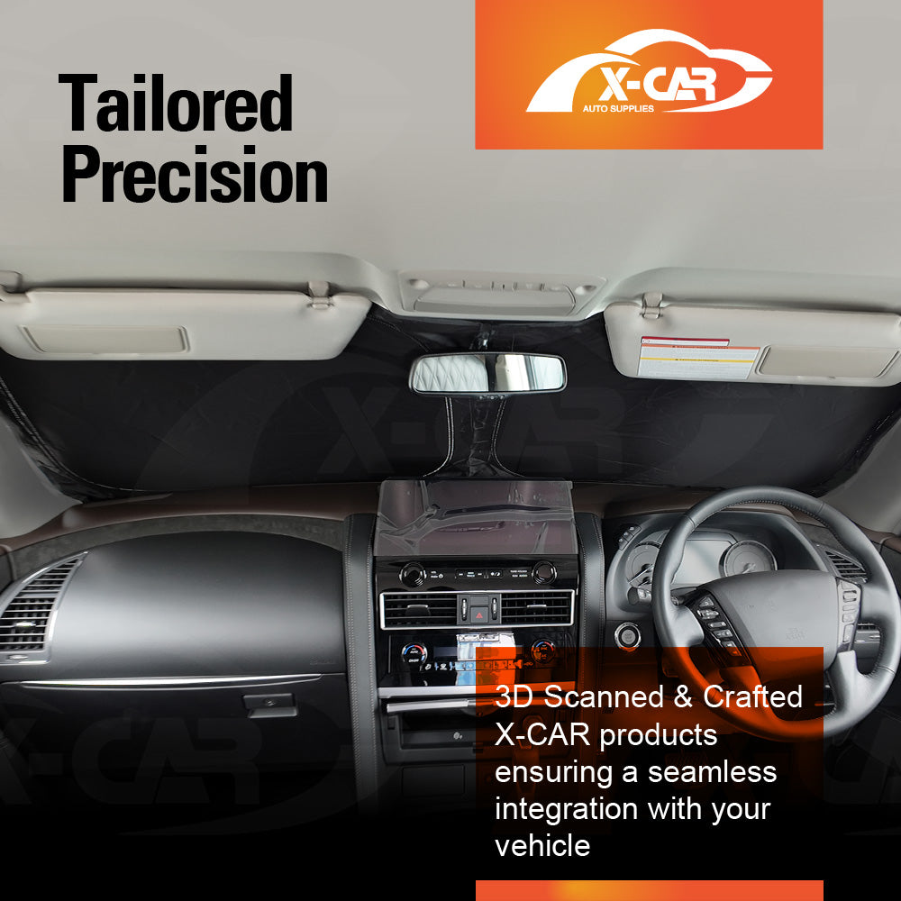 WindScreen Sun Shade for Nissan Patrol 2012-Onwards Y62 Series Blocks UV Rays Foldable Custom Wind Screen Sun Visor Protector