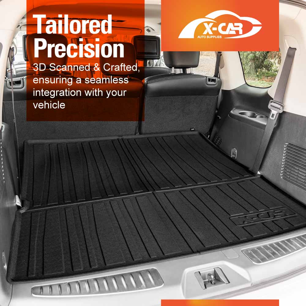 3D Floor Mats Boot Liner Set for Nissan Patrol 2012-2024 Y62 Series All Weather Heavy Duty Cargo Car Trunk Luggage Tray