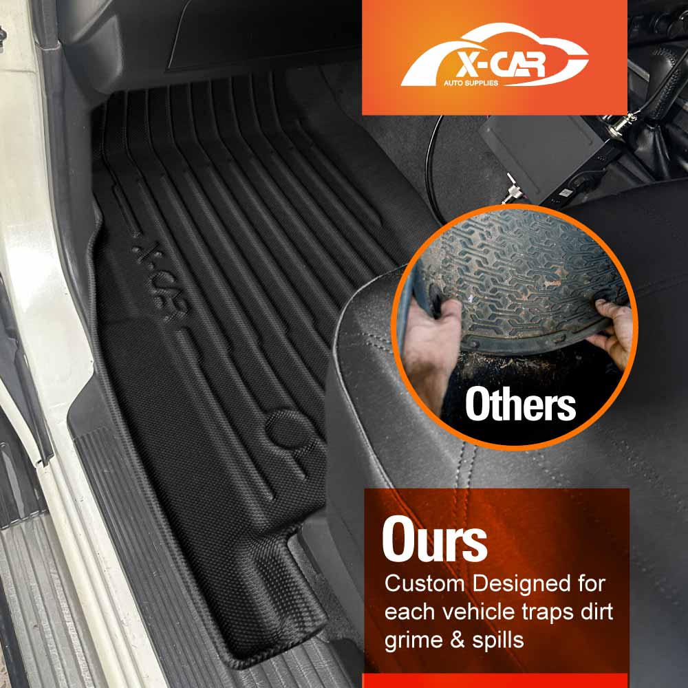 Front Rear Floor Mats for Nissan Patrol Y61 Series 1997-2015 Heavy Duty All Weather Car Mats Carpet Liner Set