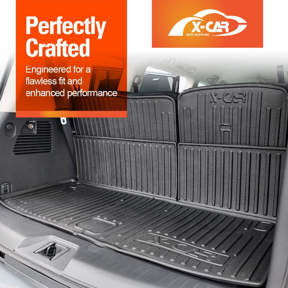Boot Liners for Nissan Patrol 2012-Onwards Y62 Series All Weather Heavy Duty Cargo Trunk Cover Mats Luggage Tray 3 Pcs Version
