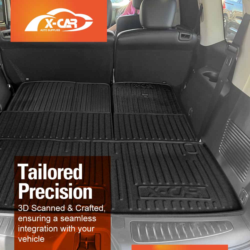 Boot Liners for Nissan Patrol 2012-2024 Y62 Series All Weather Heavy Duty Cargo Trunk Cover Mats Luggage Tray 3 Pcs Version